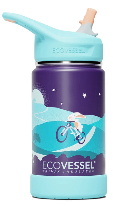 Ecovessel Gourde à paille isolée 12 oz Alimentation Ecovessel Bunny hop  