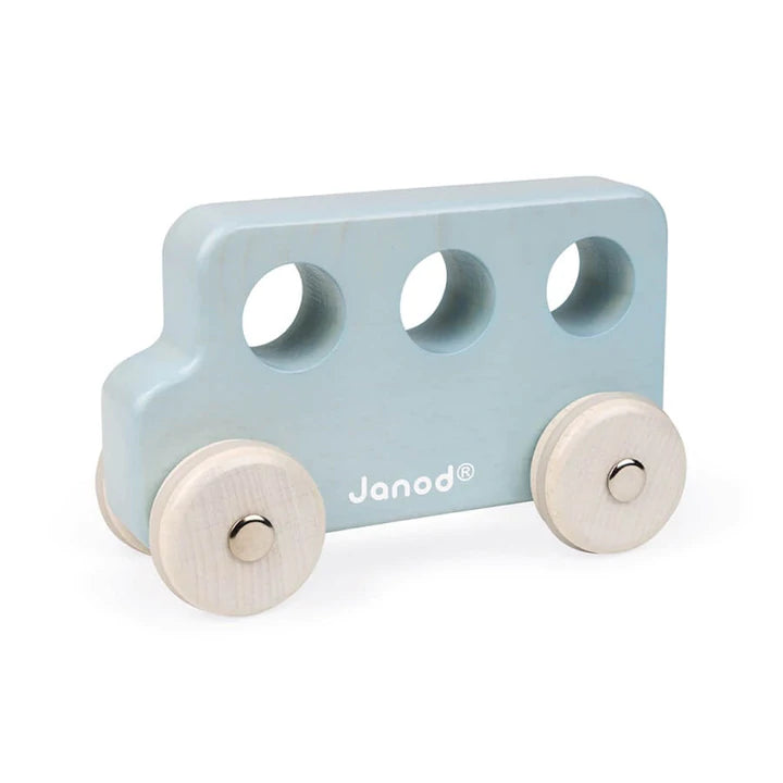 Janod Véhicule de bois Jouets Janod Autobus bleu poudre  