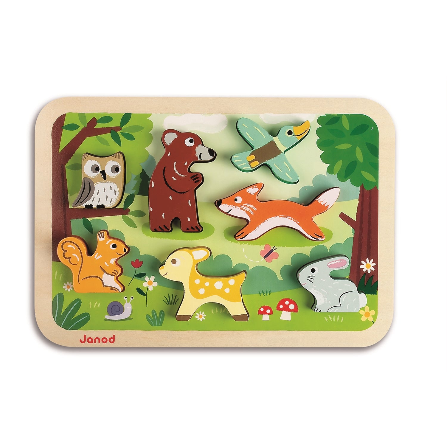 Janod Casse-tête de bois Chunky Jouets Janod Forêt  