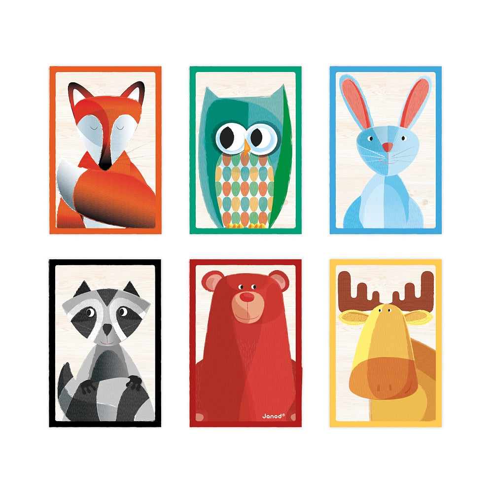 Janod Casse-tête 6 cubes Forêt Jouets Janod