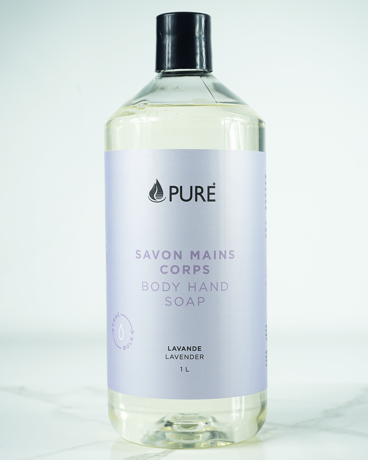 Pure Savon Mains et Corps Soins corporels Pure 1 Litre Lavande  