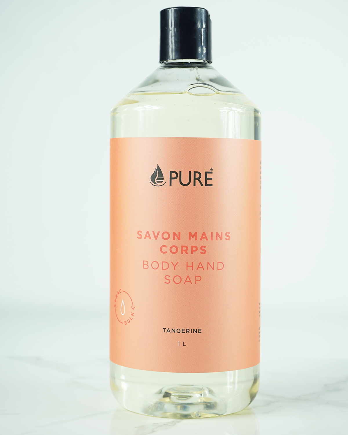 Pure Savon Mains et Corps Soins corporels Pure 1 Litre Tangerine  