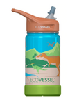 Ecovessel Gourde à paille isolée 12 oz Alimentation Ecovessel Dinos  
