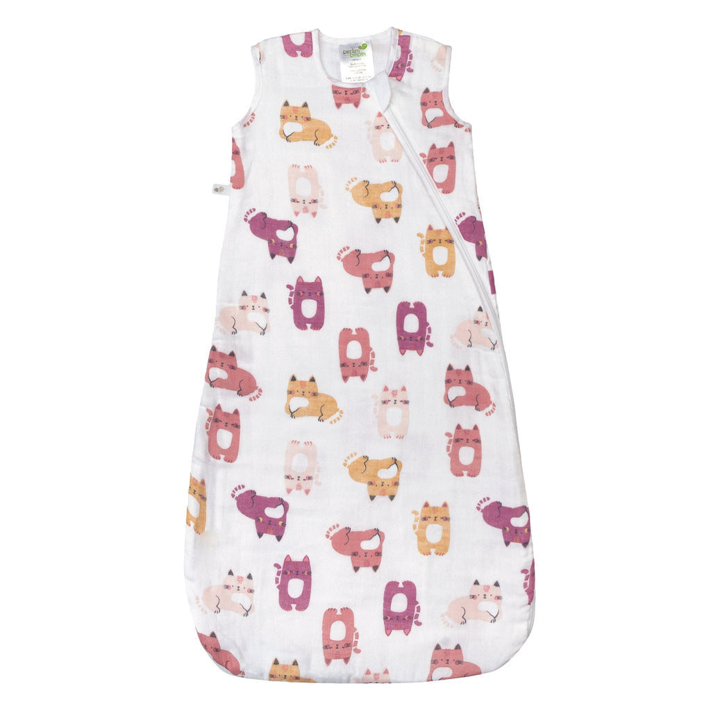 Perlimpinpin Dormeuse sac de nuit en mousseline de Coton 0.7 Tog 0-6, 6-18 ou 18-36 mois Dodo Perlimpinpin 6-18 mois Chats 